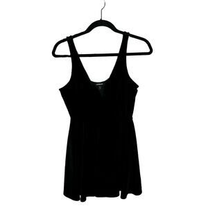Express Black Velvet Sleeveless Mini Skater Dress Women's Size Small